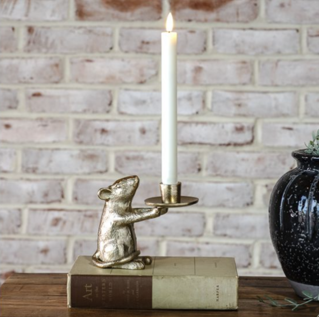 Gold Mouse Taper Holder