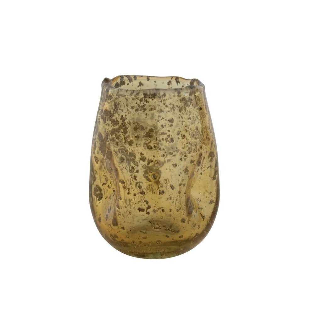Citron Seeded Glass Votive Holder