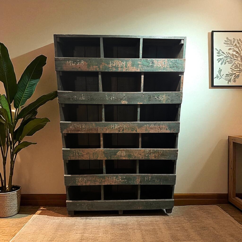 Old Green Office Cubbies