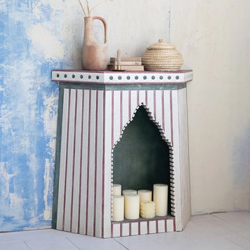 Red & Green Painted Fireplace Mantel