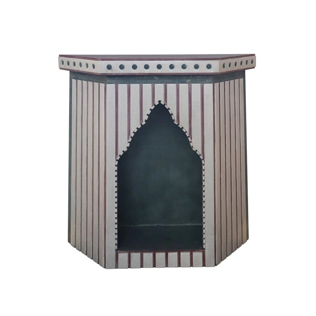 Red & Green Painted Fireplace Mantel