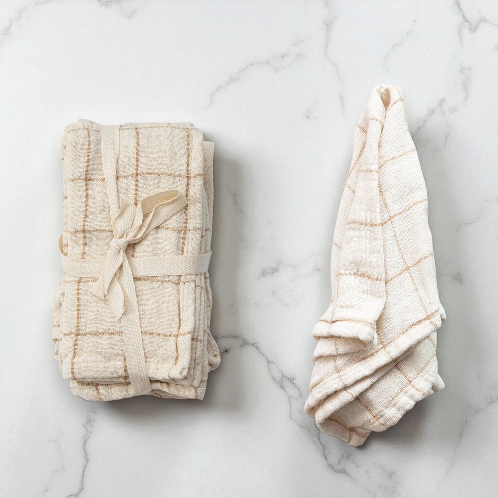 Beautiful Cotton Cream & Taupe Napkin
