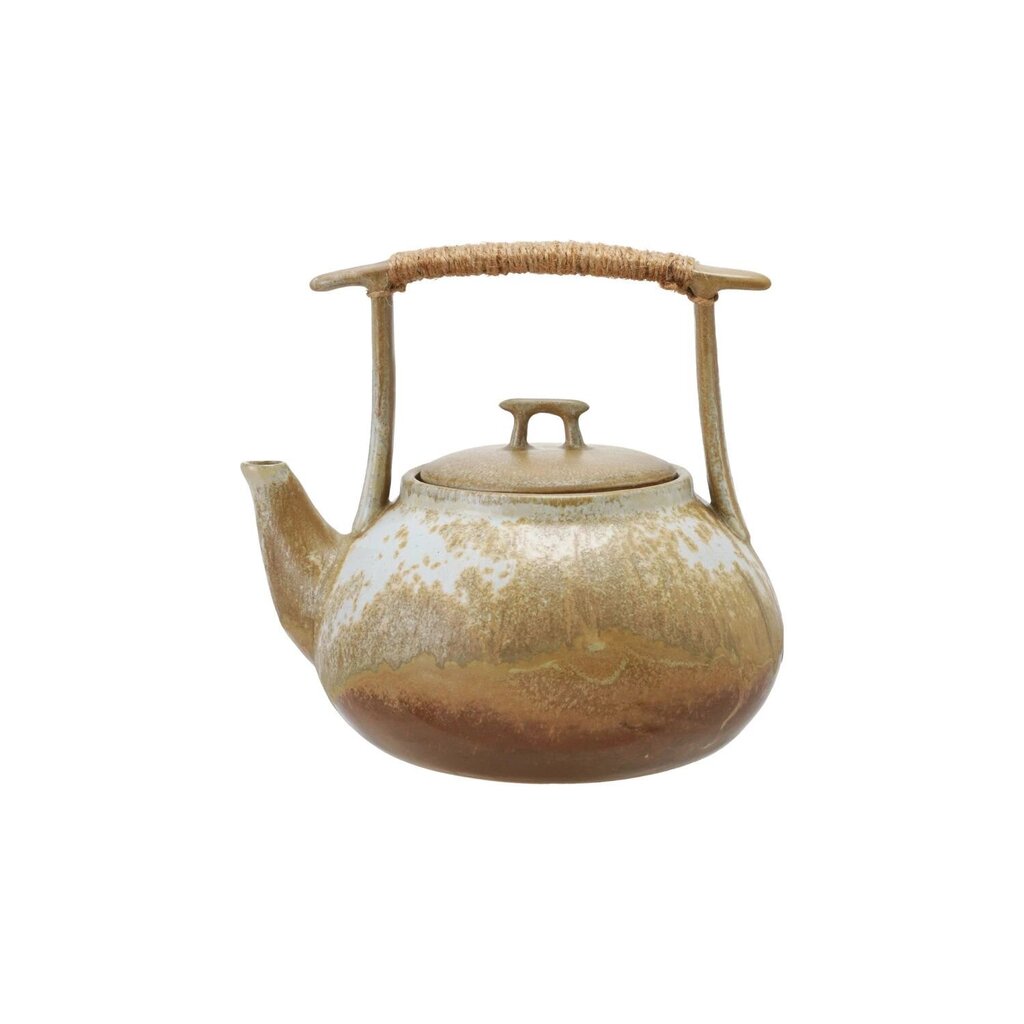 Stoneware Teapot + Jute Wrapped Handle