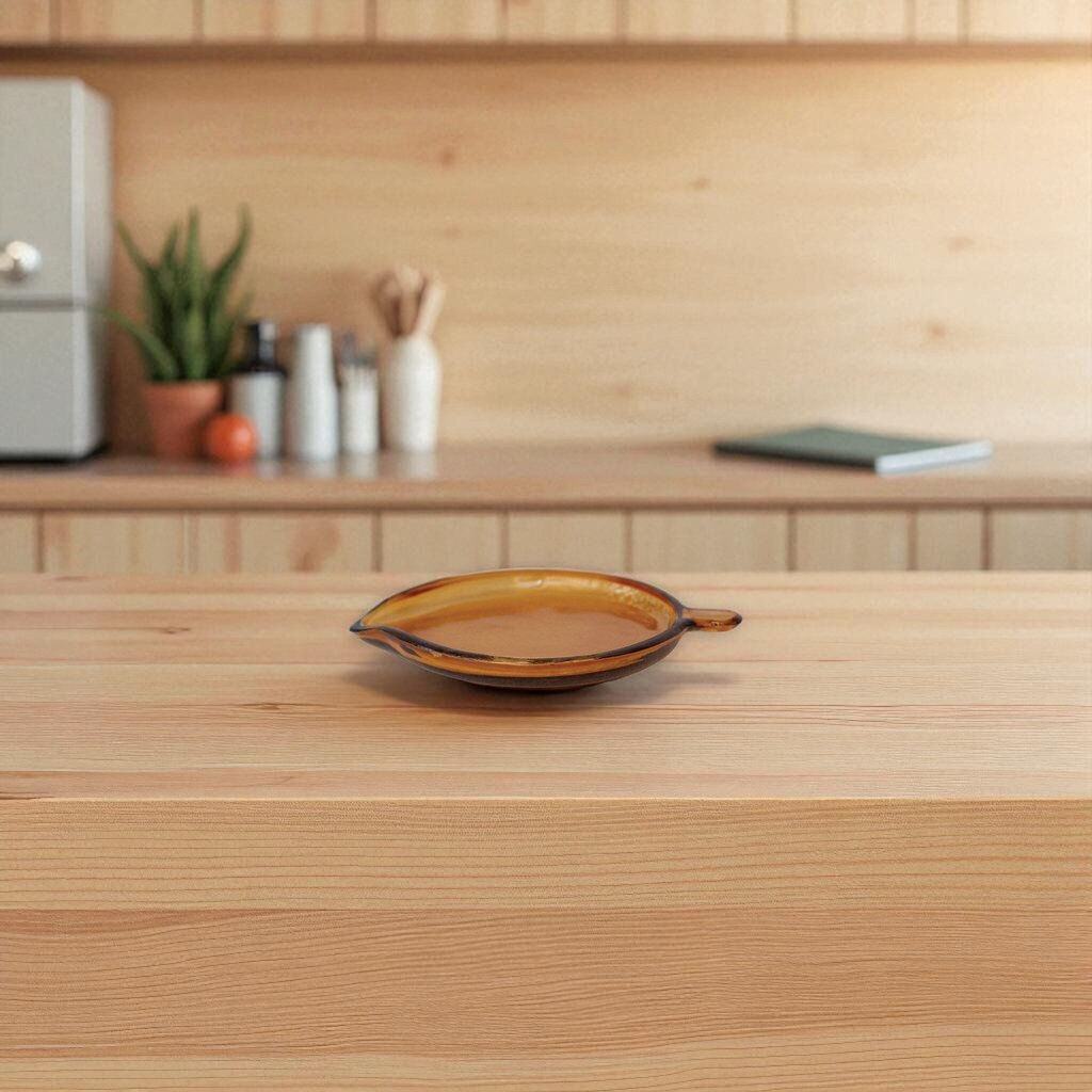 Recycled Amber Glass Spoon Rest Dish