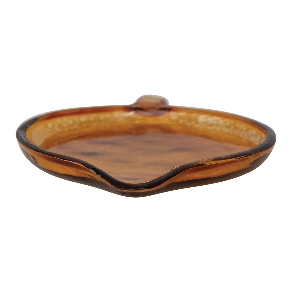 Recycled Amber Glass Spoon Rest Dish