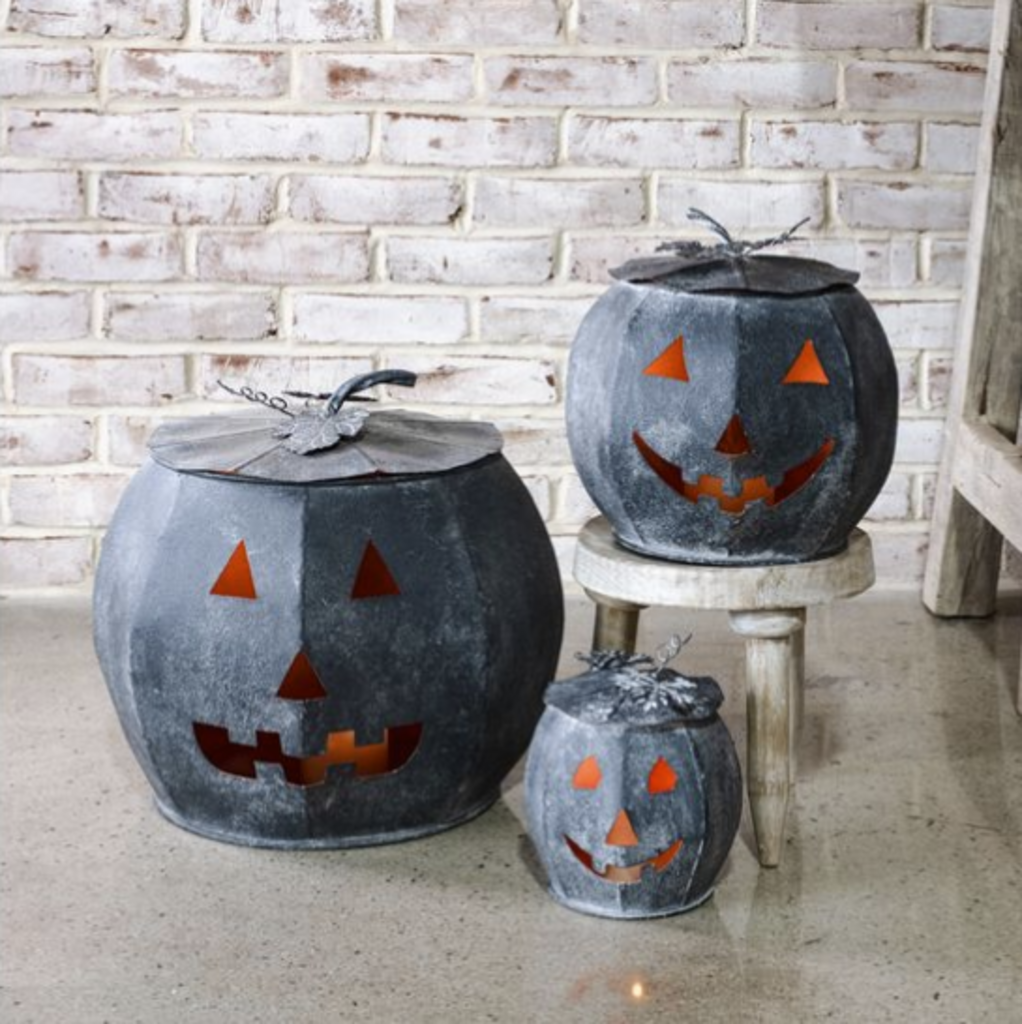 Black Tin Pumpkin
