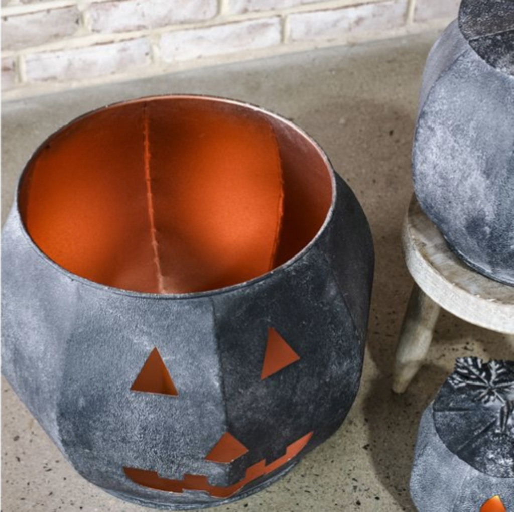 Black Tin Pumpkin