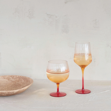 Ombre Stemmed Fluted Glass