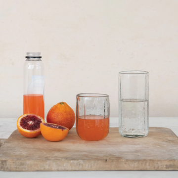 Hand-Blown Hammered Drinking Glass