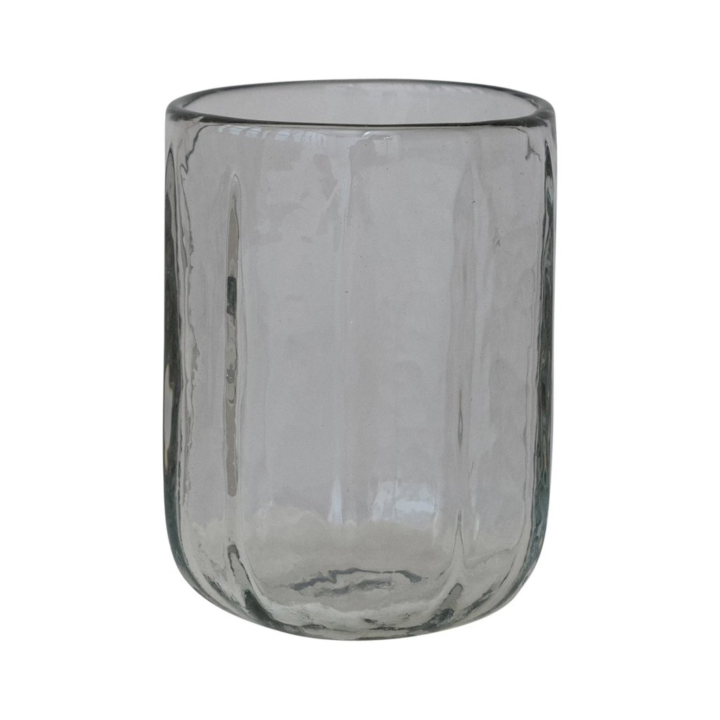 Hand-Blown Hammered Drinking Glass