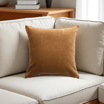 Brown Cotton Velvet Pillow
