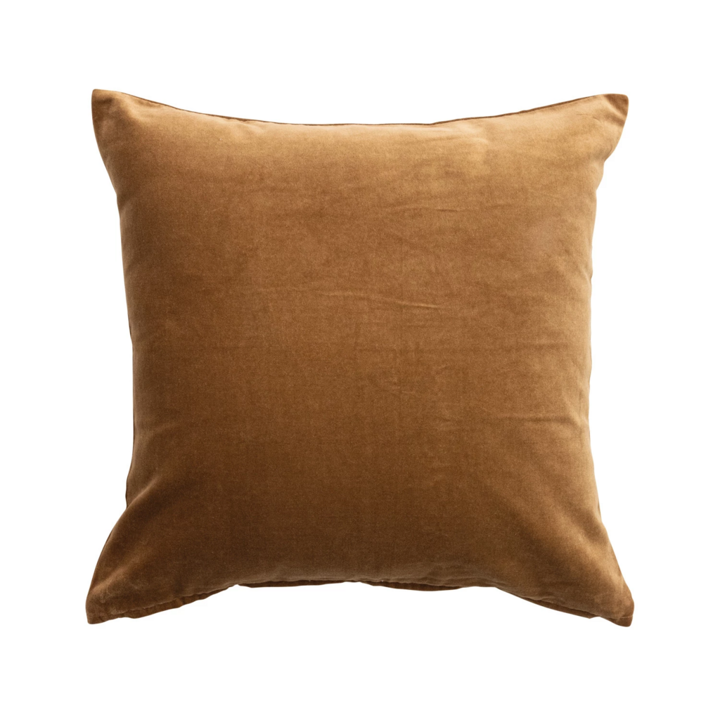 Brown Cotton Velvet Pillow