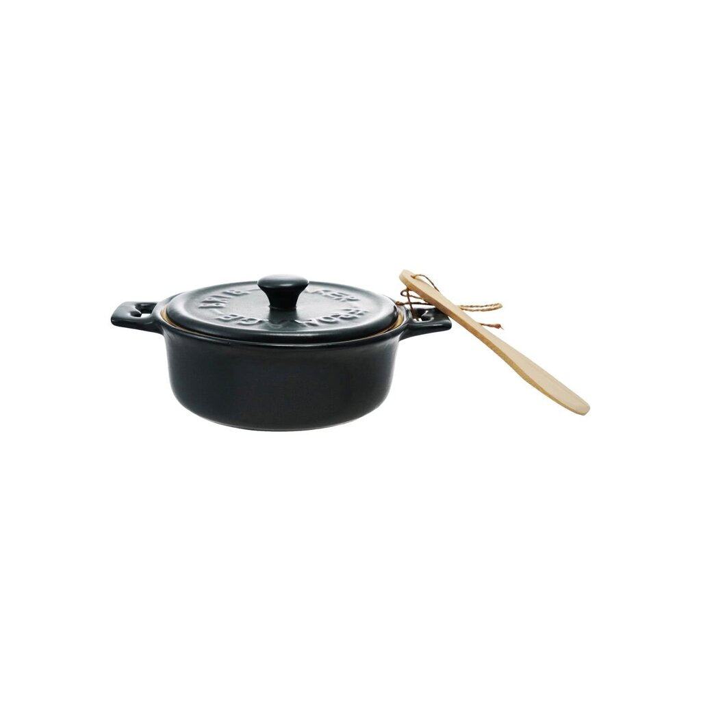 Matte Brown Brie Baker + Bamboo Spreader