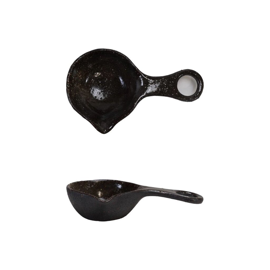 Matte Brown Stoneware Scoop
