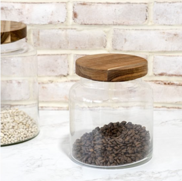 Glass Storage Jar + Wood Lid