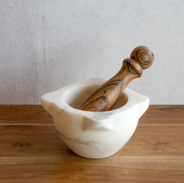 Marble Mortar + Wood Pestle