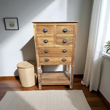 Old Teak Wood 6 Drawer Cabinet
