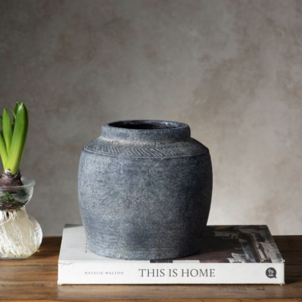 Charcoal Chevron Vase