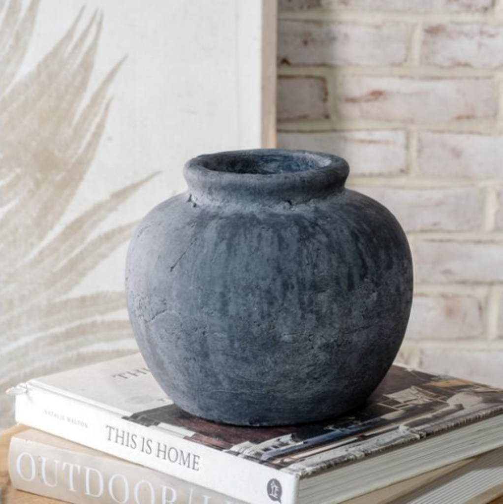 Round Black Vase