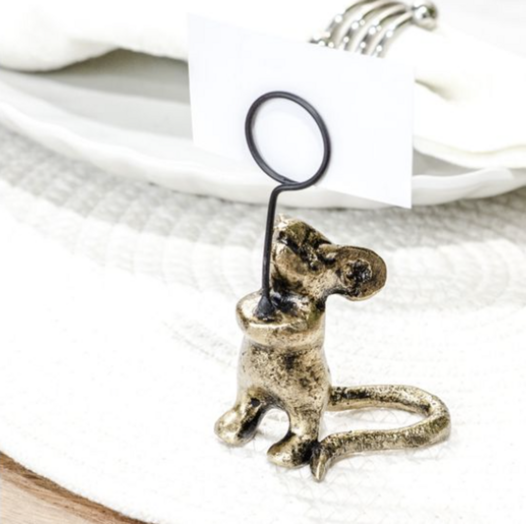 Adorable Gold Mouse Card Holder