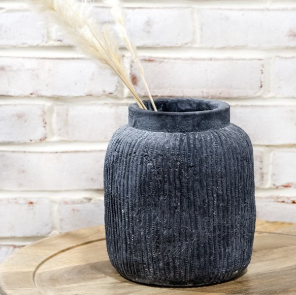 Charcoal Lined Vase - 8"