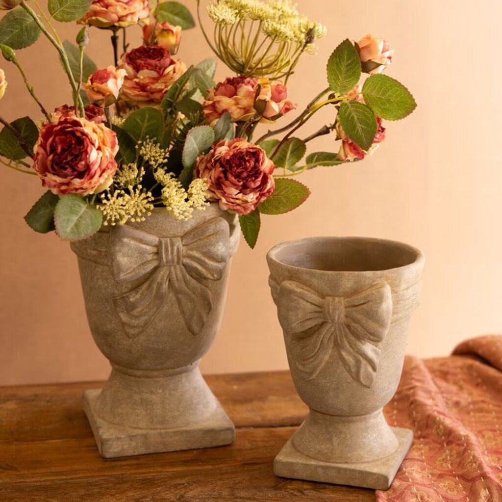 Gorgeous Concrete Urn + Bow