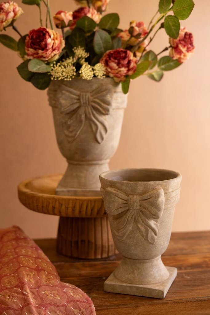 Gorgeous Concrete Urn + Bow