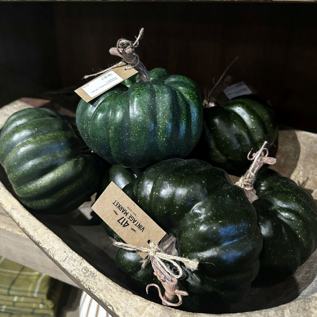 French Country Speckled Green Pumpkin