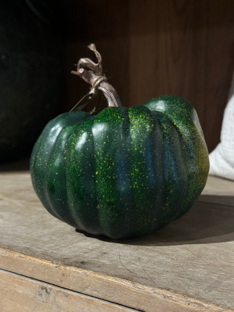French Country Speckled Green Pumpkin