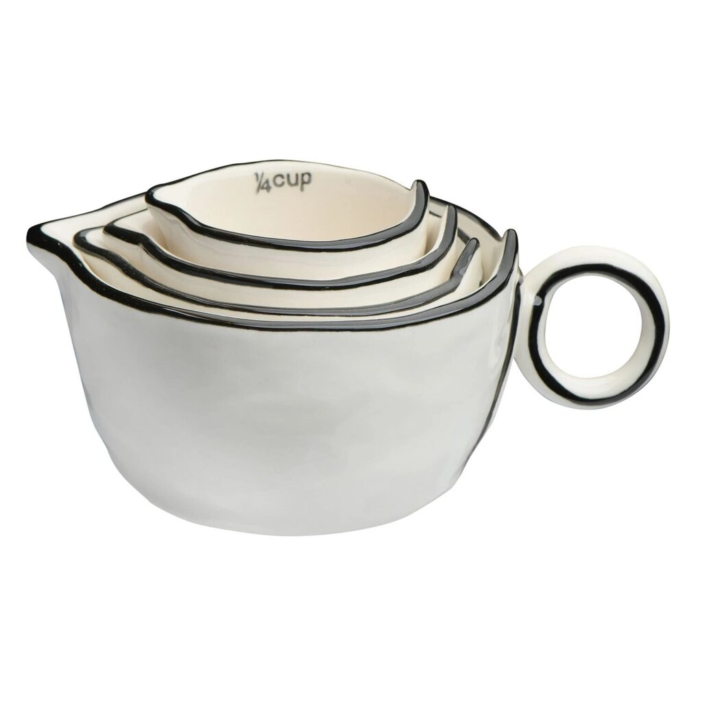 Black & White Stoneware Measuring Cups