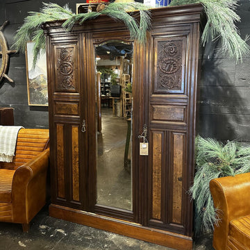 Carved English Wardrobe