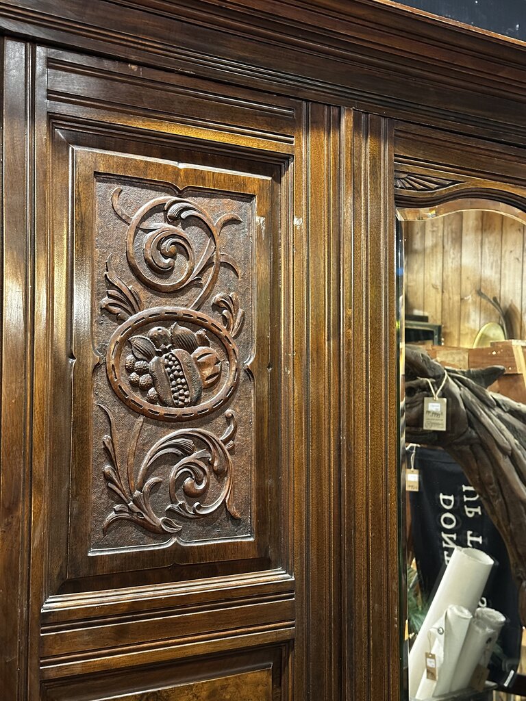 Carved English Wardrobe