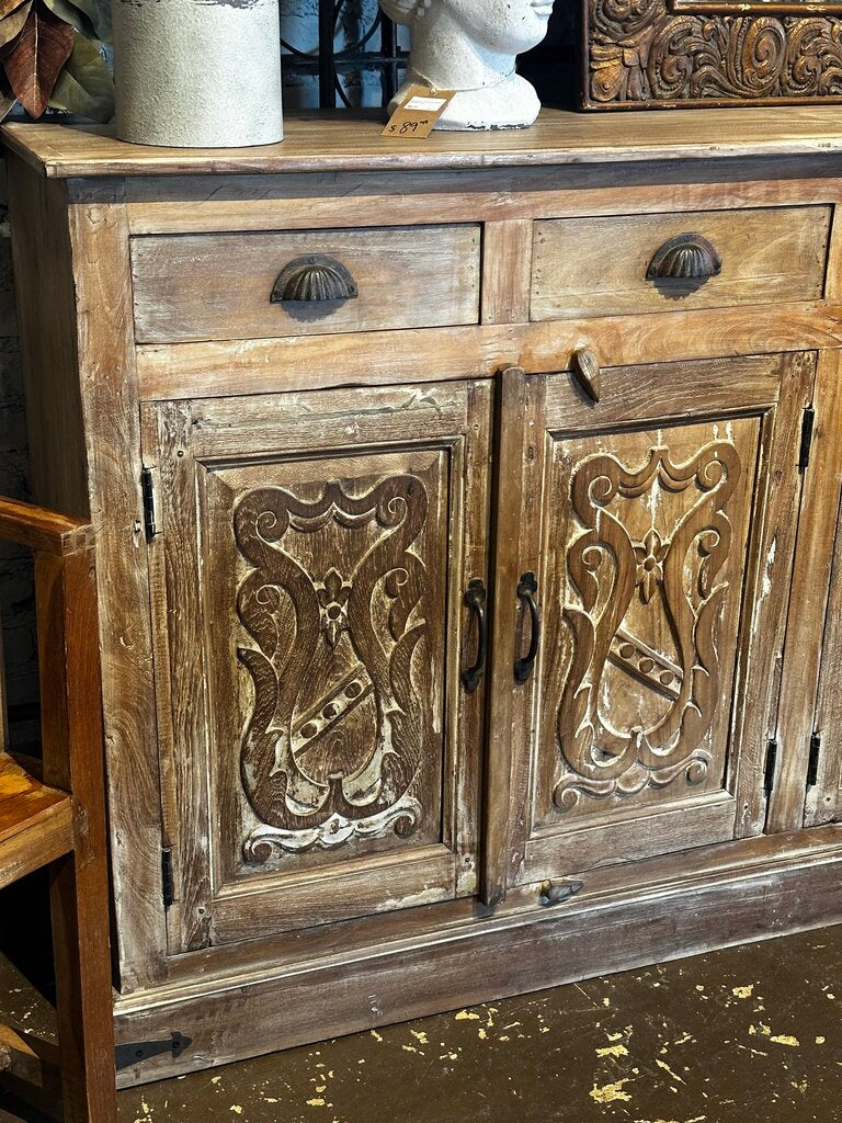 Carved Wood 6 Door 6 Drawer Sideboard