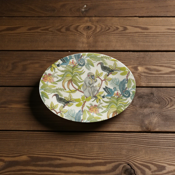 Oval Stoneware Botanical Rainforest Platter