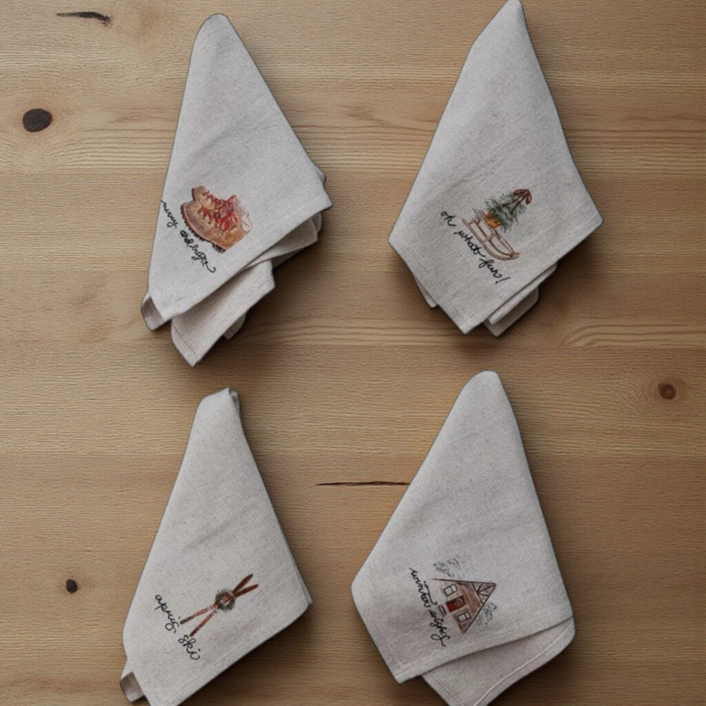 Holiday Saying Embroidered Napkin