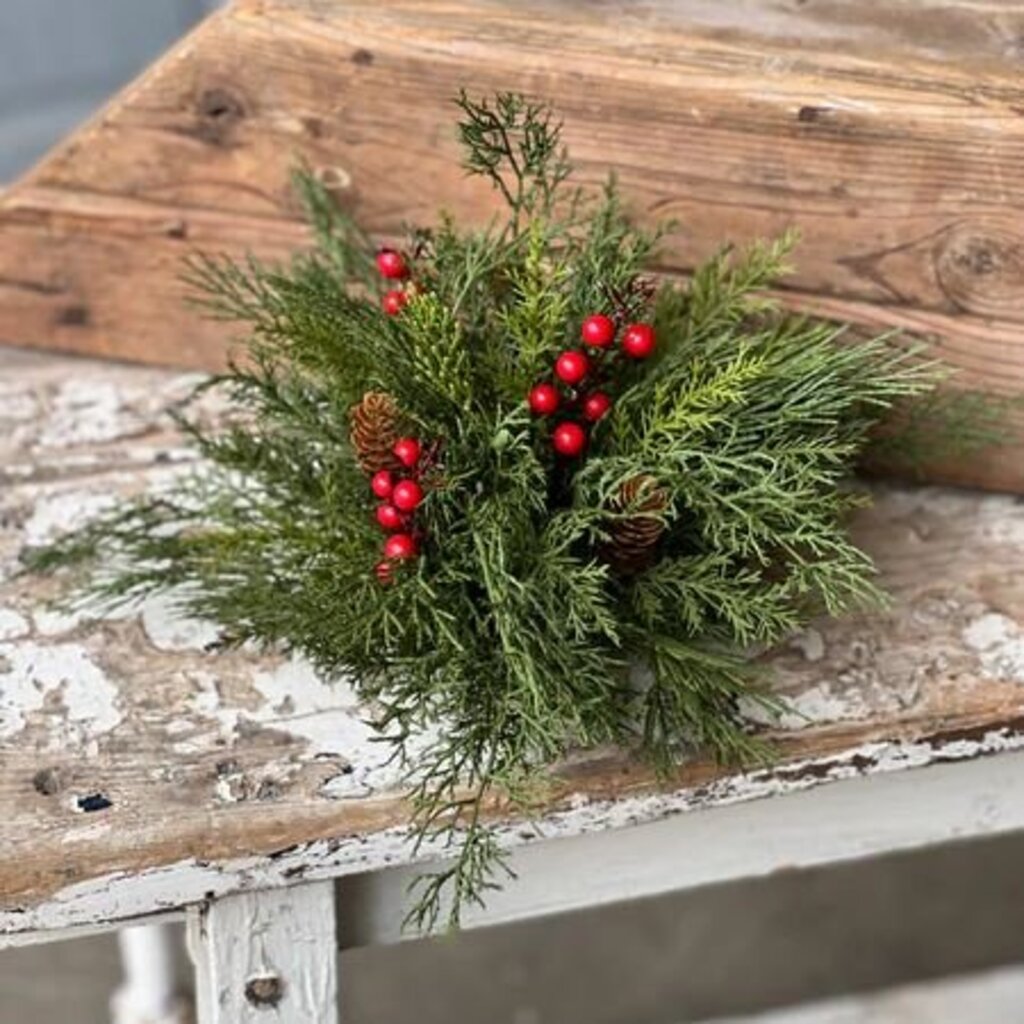 11" Alpine w/ Berries Half Sphere