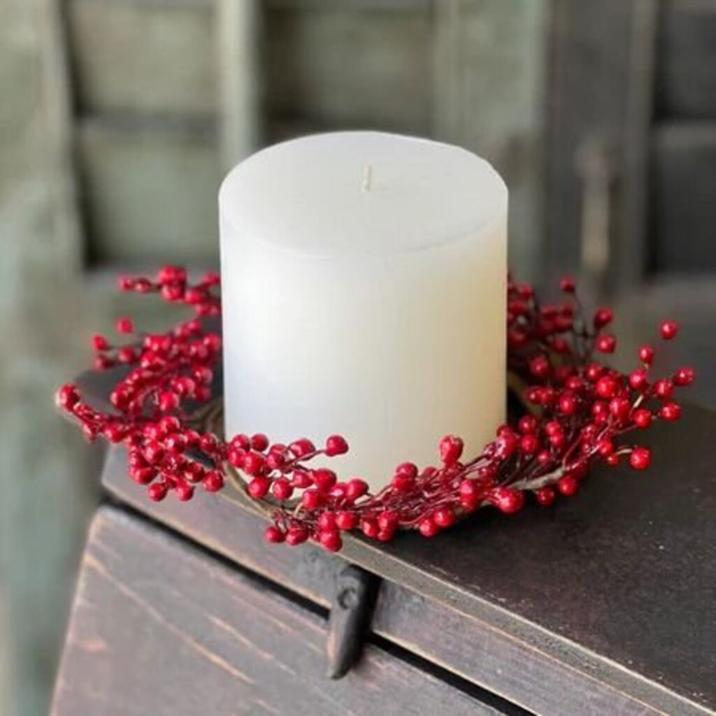 Red Berry Candle Ring - 4.5"