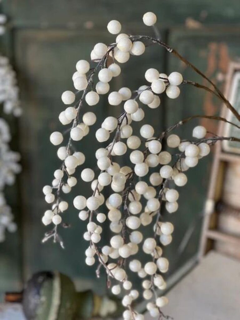 Icy Snowdrop Berry Hanging Pick - 35"