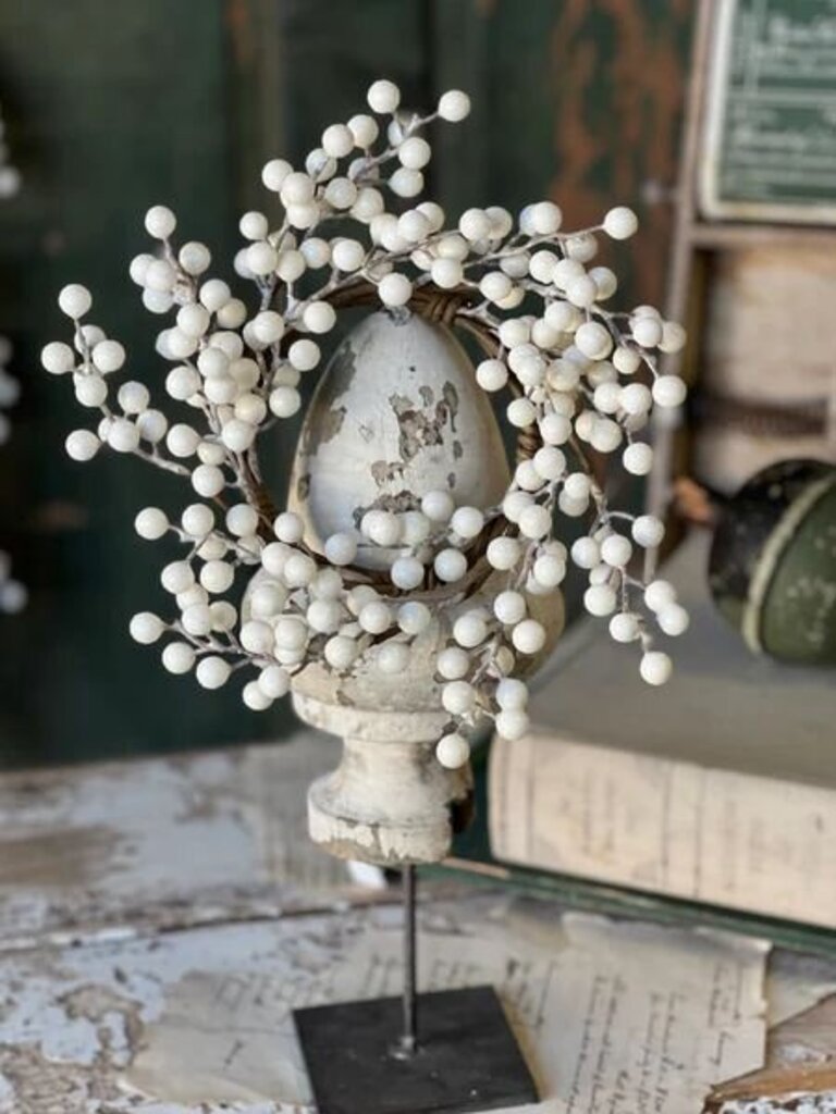 Icy Snowdrop Berry Candle Ring - 11"