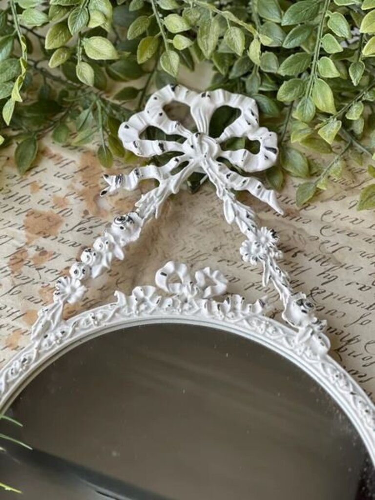 Bow Tied Chippy White Mirror