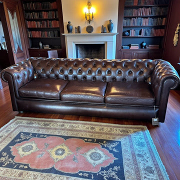 Brown Leather Chesterfield Sofa