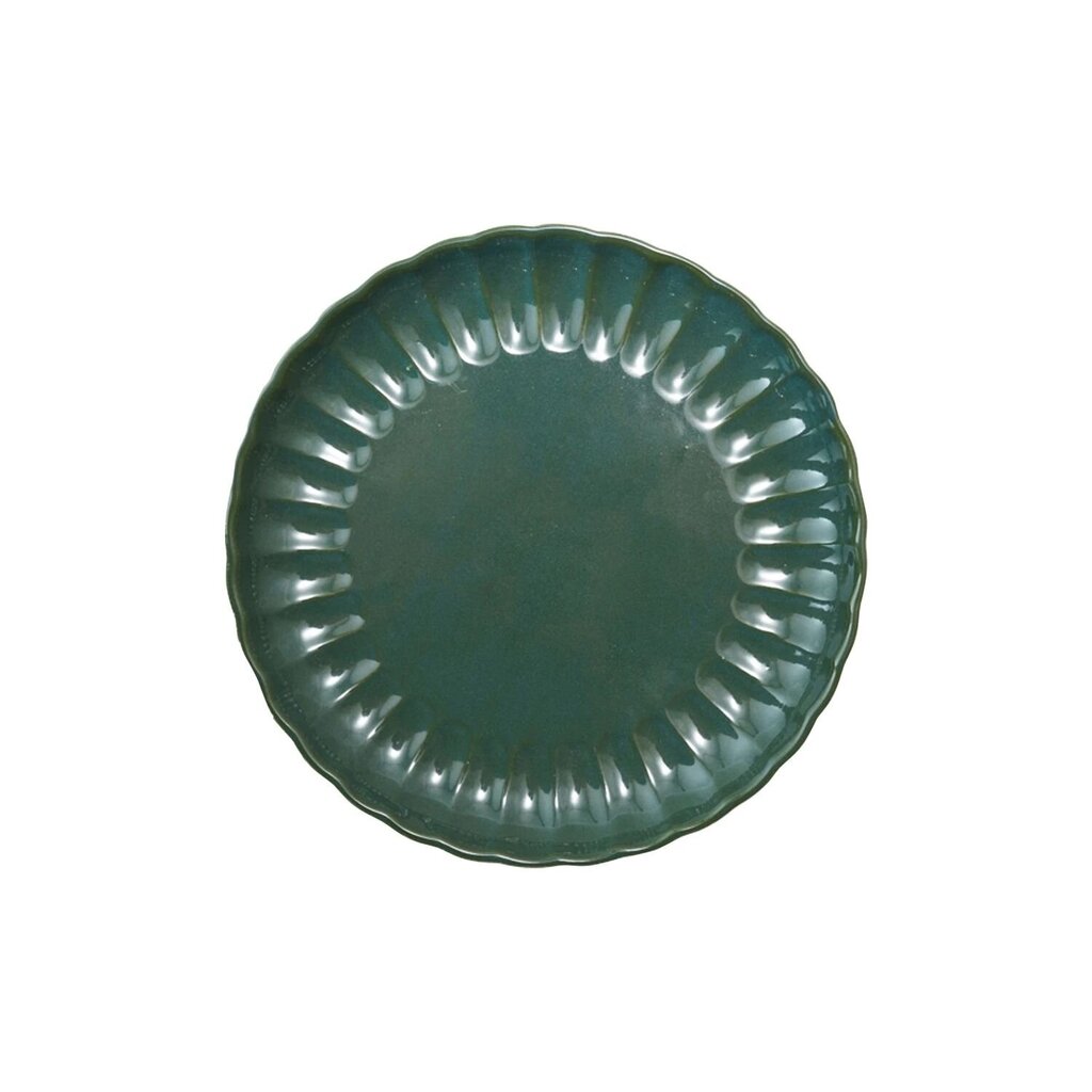 Beautiful Fluted Stoneware Plate - Green