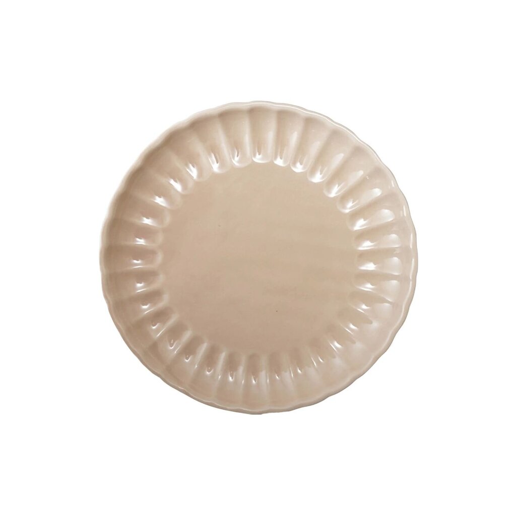 Beautiful Fluted Stoneware Plate- Cream