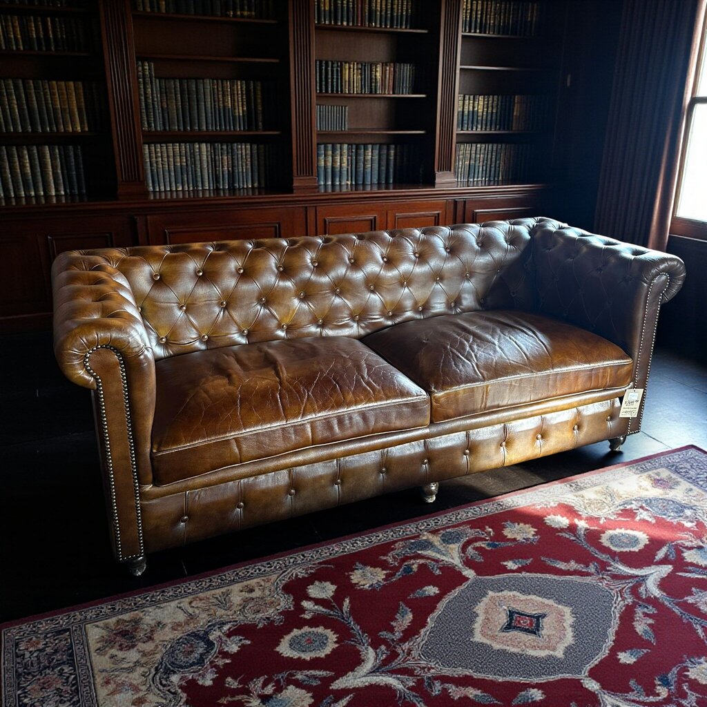Buffalo Leather Chesterfield Sofa