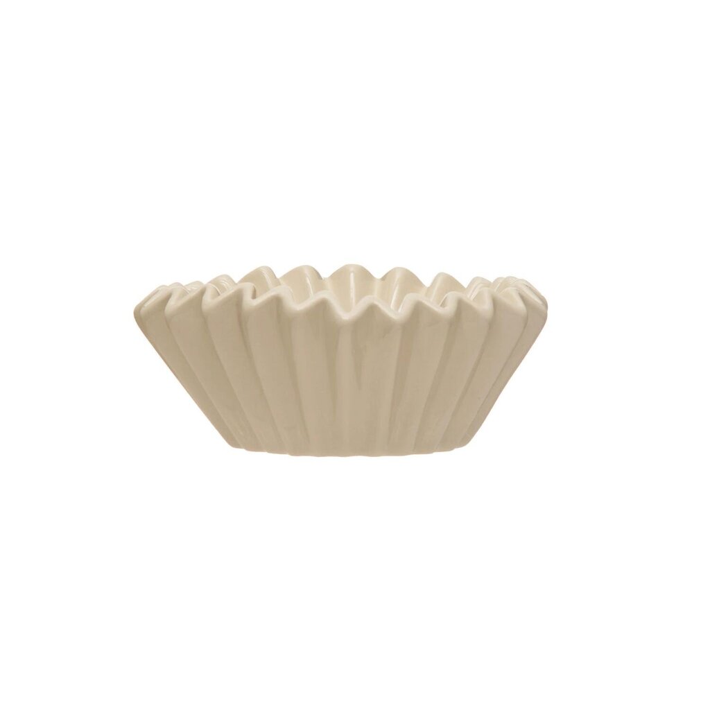 Beautiful Stoneware Fluted Bowl- White