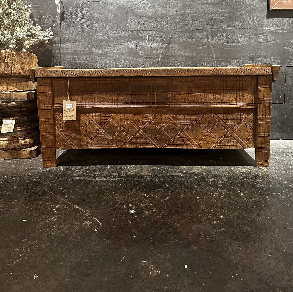 Early European Natural Carved Trunk