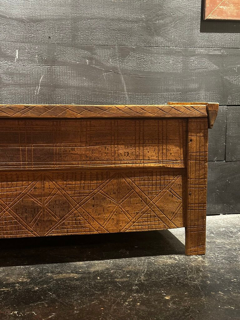 Early European Natural Carved Trunk