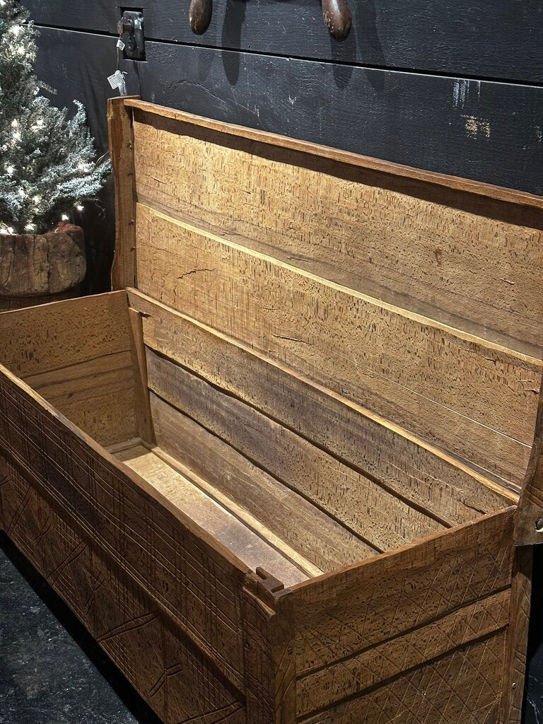 Early European Natural Carved Trunk