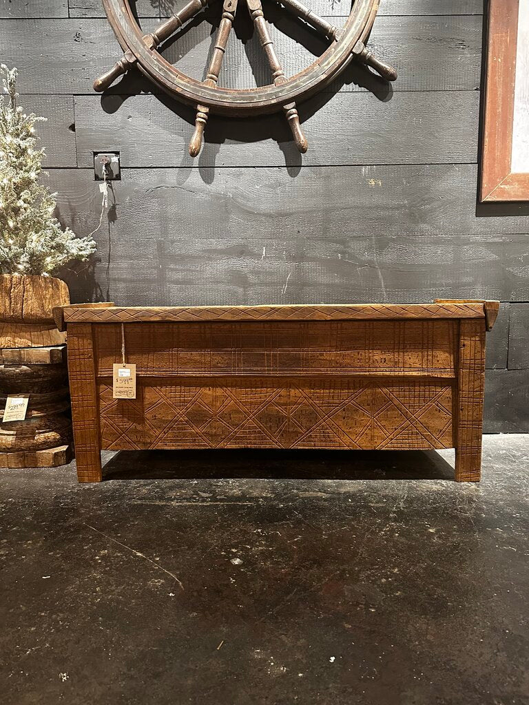 Early European Natural Carved Trunk