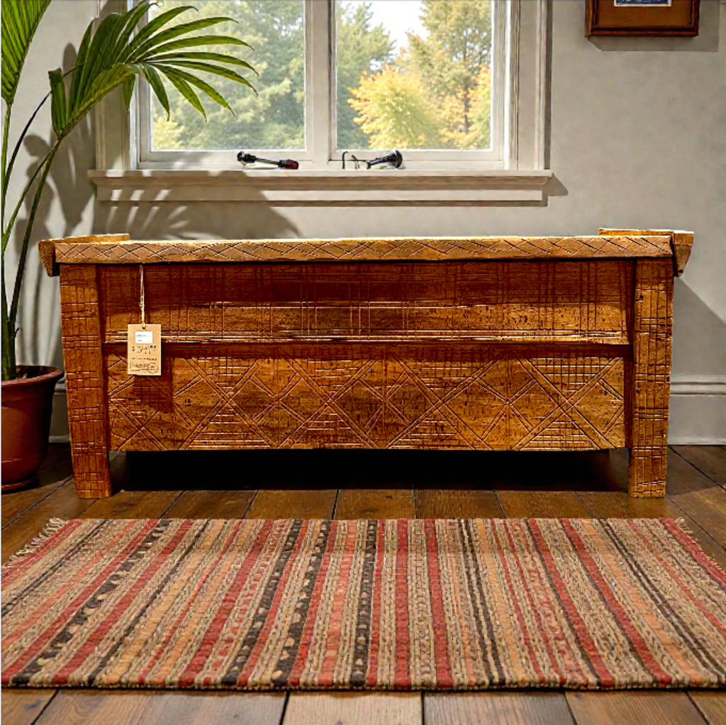 Early European Natural Carved Trunk